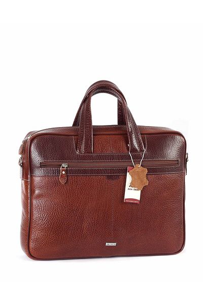 Aka Leather Tan Laptop Briefcase 253 63