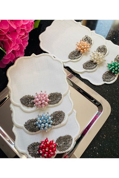 ELÇİÇEK HOME Presentation Napkin, Cocktail Napkin, Coffee Side Presentation Napkin 6 Pieces