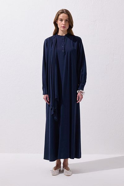 KADRİYE BAŞTÜRK Φόρεμα Loi Shawl Collar Navy Blue
