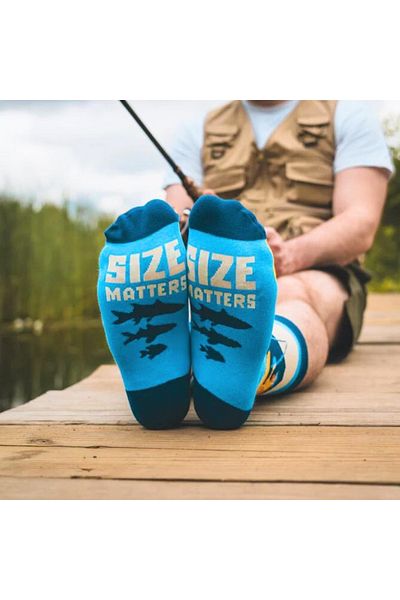 OEM Sosete amuzante pentru pescari, Size matters, Marime universala: 40-44