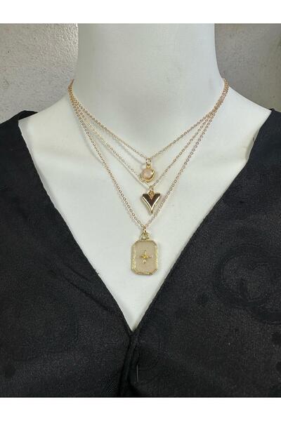 Uno Di Famiglia 3 lü charm kolye , 3 lü kolye seti