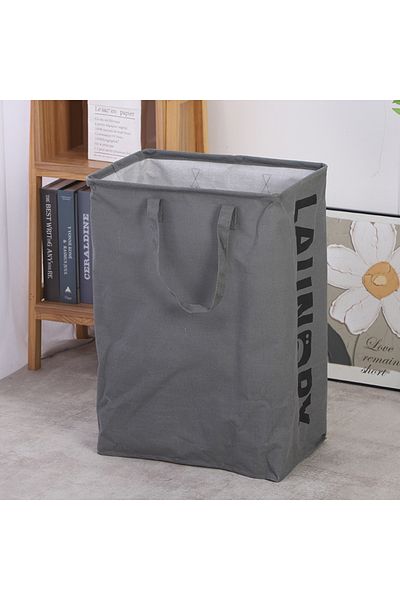 COOYA 2-pack 75L foldable laundry basket, waterproof and durable, portable, with extended handle, gray