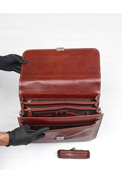 Aka Deri Leather Tan Classic Briefcase 290 63