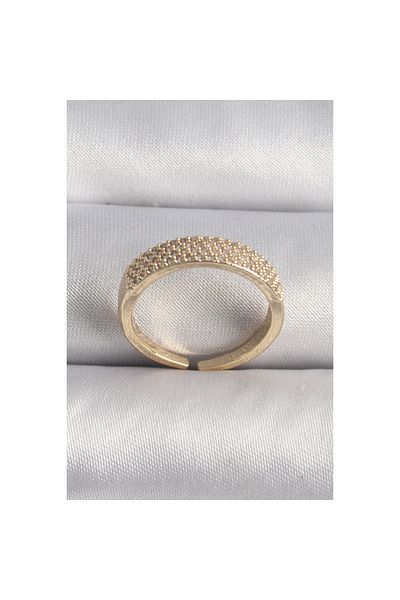 Marsilyan Brass Gold Color Zircon Stone Vip Series Women's Ring - Tj-Byk3506