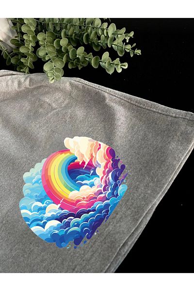 belean Rainbow Printed Women's Regular Shorts Sweat-Wicking Summer Sea Home Casual Shorts