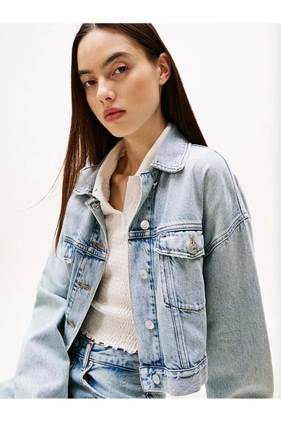 Tommy Hilfiger OVSZ CROP TRUCKER JACKET BI6012 női dzseki DW0DW212891AB