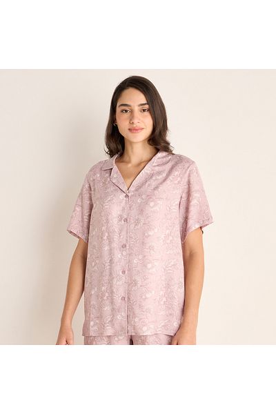 FAV Printed Camp Collar Shirt and Pyjama Set