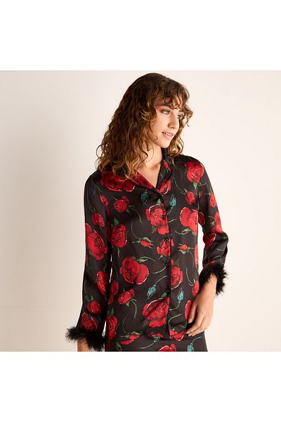FAV Floral Print Long Sleeve Shirt and Elastciated Pyjama Set
