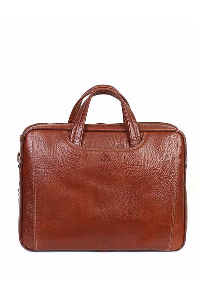 Aka Leather Tan Laptop Briefcase 245 63