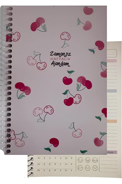 mcolor دفتر ملاحظات أسبوعي بغلاف صلب حلزوني 17x24