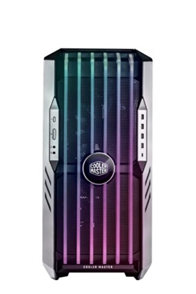 Master Box CM HAF700 EVO Tempered Glass ARGB Ledli LCD Ekran Mesh Ön Panel, Titanyum Gri Renkli FullTower Kasa