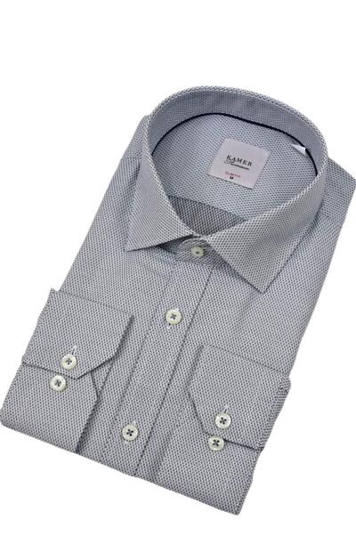 KAMER Men's Slim Fitt Long Sleeve Shirt 2381 Bgl-St04374