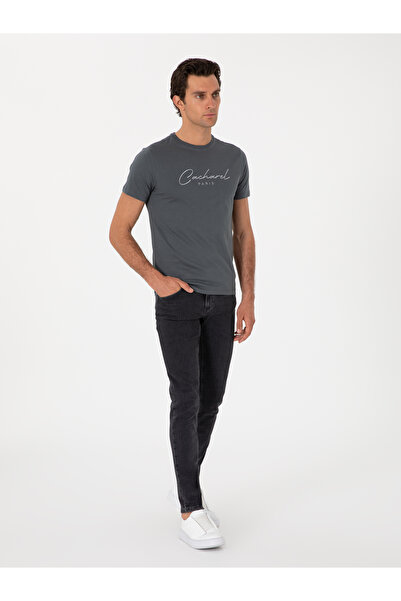 Cacharel Antrasit Slim Fit Bisiklet Yaka T-shirt 50310035-VR006