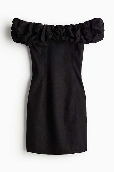 H&M Ruffled Off-the-shoulder Dress