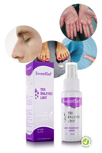 SWEAT SET Ter Önleyici Likit 60ml El, Ayak, Yüz, Koltuk Altı Ve Tüm Bölgesel Terlemeleri Önleyici
