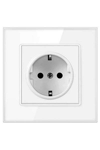 CLASSLIGHTS Priză cu ramă din sticlă securizată, 16A, albă
