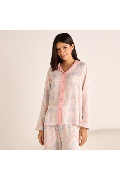 FAV Printed Long Sleeves Shirt and Elasticated Pyjama Set