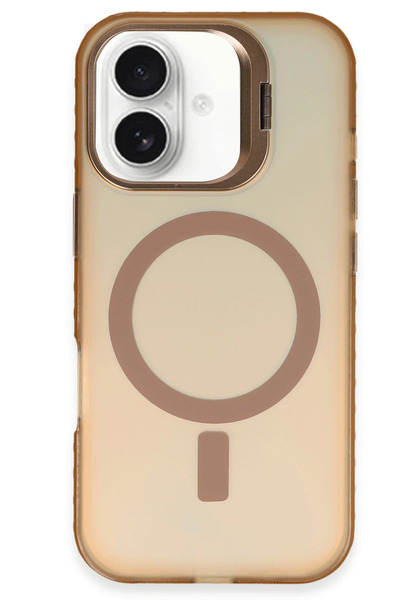 NewFace حافظة آيفون 16 بلس بريميرا ماجسيف مع حامل - ذهبي SPTGL