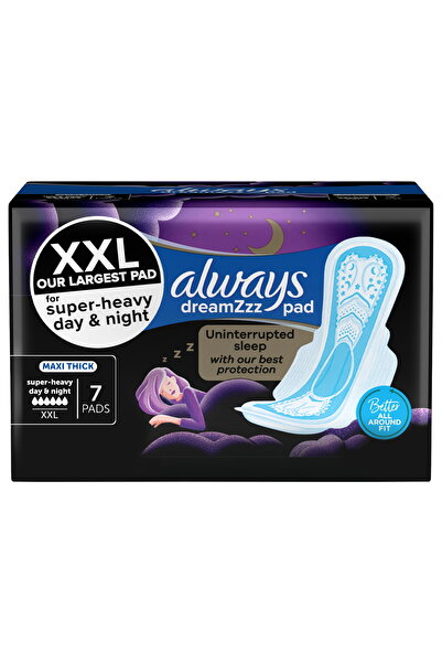 Always فوط صحية ليلية دريمز ناعمة قابلة للتنفس ماكسي سميكة بأجنحة، 7 قطع - حم...