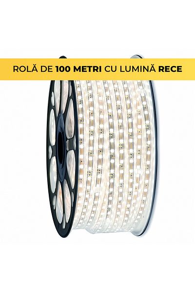 CLASSLIGHTS LED Strip 220V, 6500K, Cool White Light, 120LED/m, IP65, Roll 100 Meters, ClassLights