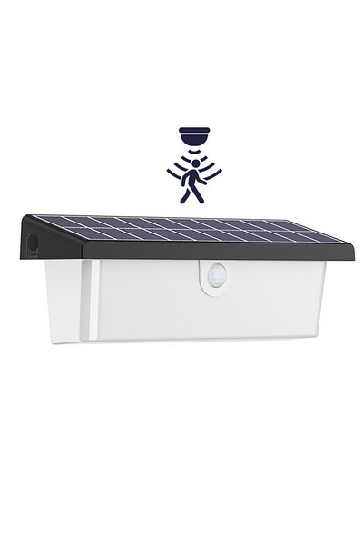 CLASSLIGHTS Lampă de perete solară cu LED pentru exterior, senzor de mișcare, mod ambiental, baterie de 2200 mAh, 20w