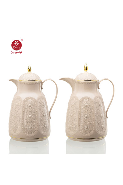 Rose RS-132-Islamic Pattern Tea and Coffee Thermos Set, 2 Rose Thermoses, 1 L...