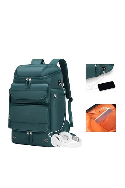 CRACOS Premium Multifunctional Backpack, ®, Green, 30l, 55x31x20 Cm, Waterproof,