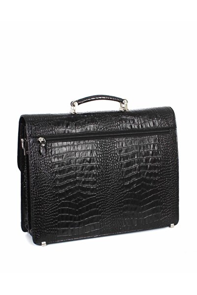 Aka Deri Leather Black Classic Briefcase 270 12
