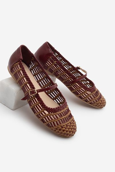 Marjin Beauty of the Sértqvios Women &Apos; S Elborgulu Banded Babet Limba Bordo