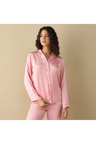 FAV Notch Collar Shirt and Pyjama Set