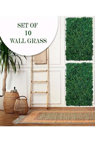 DRAMA HOME 60*40cm Artificial Grass Wall Set of 10 Pieces for Decorating Gardens, Homes and Swimming Pools