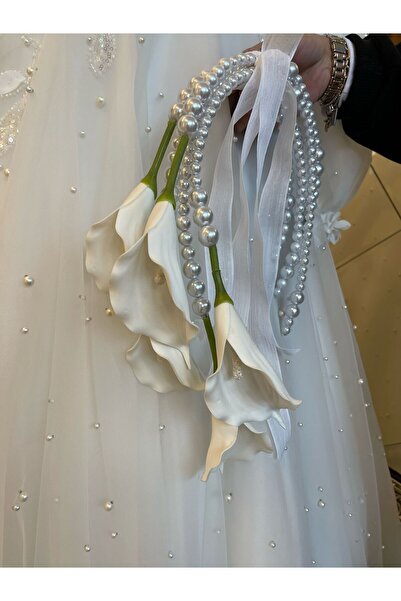 hoby shop İNCİLİ GALA EK BUKETİ - EL BUKETİ - EL ÇİÇEĞİ - GALA GELİN BUKETİ -...