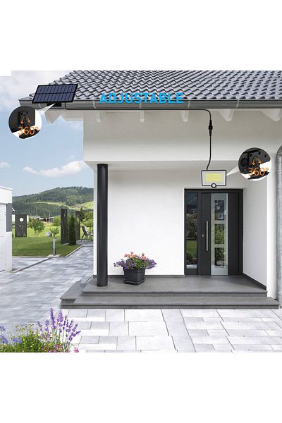 CLASSLIGHTS Proiector solar cu LED de 40w cu senzor de mișcare și IP65, 204 LED-uri