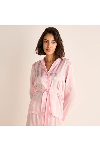 FAV Striped Jacquard Shirt and Pyjama Set