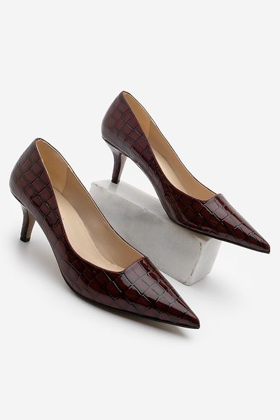 Marjin Women's Stiletto Heeled Shoes Olfin Croco Motif