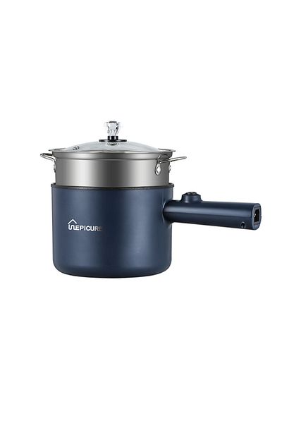 Epicure 1.8L Electric Hot Pot with Steamer & Temperature Control-Non-Stick Electric Cooker,for Noodles,Soup