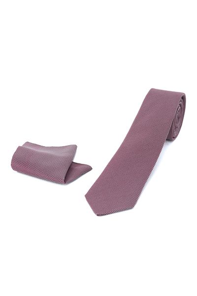 Oppland Men's Tie Classic with Handkerchief Stylish Easy Shape Field Stain Resistant Small Square Patterned Narrow Design