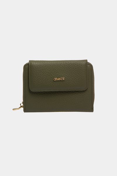 Grande 3802 Genuine Real Leather Small Women's Wallet Flother Green