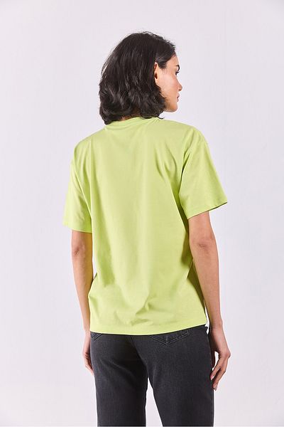 VENA Jeans Printed Crew Neck Regular Fit T-Shirt - Lime