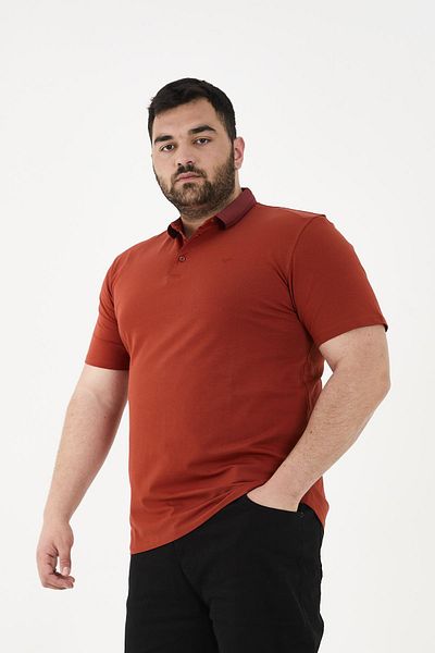 Maccali Men's Elite Comfort Short Sleeve Basic Summer Polo Neck T-Shirt Red