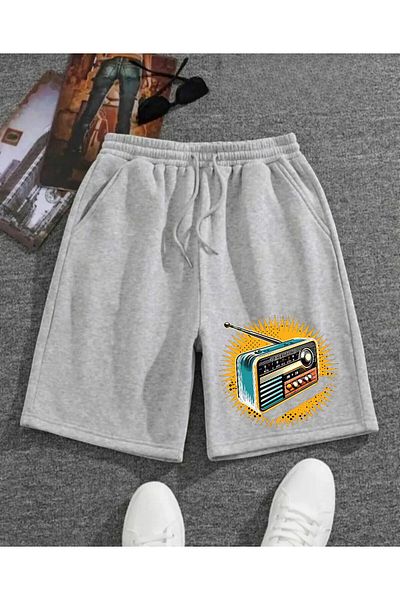 belean Radio Printed Women's Regular Shorts Sweat-Proof Summer Home Casual Shorts