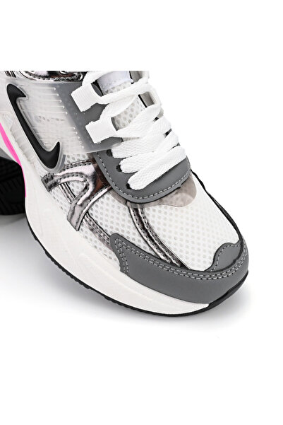 Tmall Pantofi Sport De Dama,Cu Insertii De Plasa,D1432,Alb Cu Gri