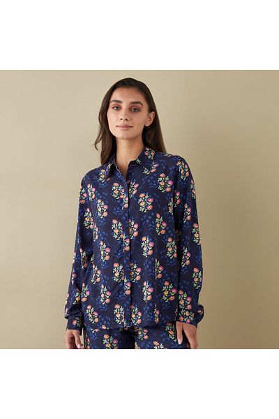 FAV All-Over Floral Print Shirt and Pyjama Set