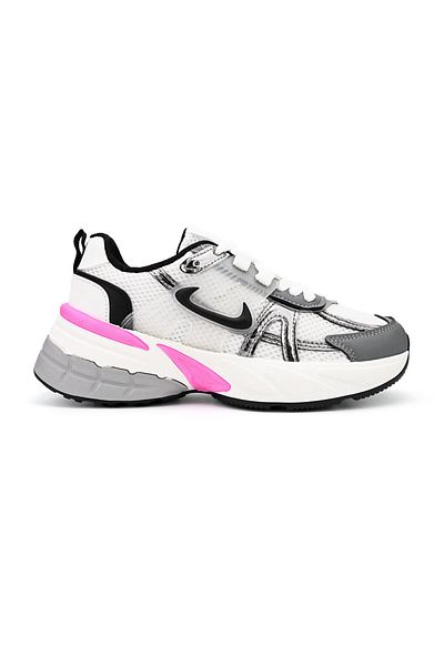 Tmall Pantofi Sport De Dama,Cu Insertii De Plasa,D1432,Alb Cu Gri