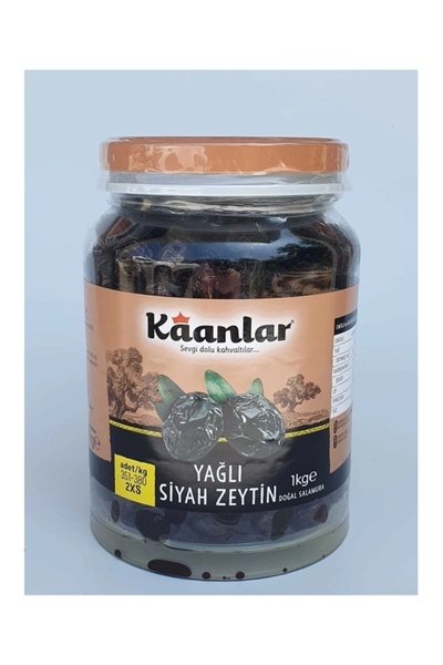 Kaanlar Doğal Salamura Yağlı Siyah Zeytin 1000 Gr
