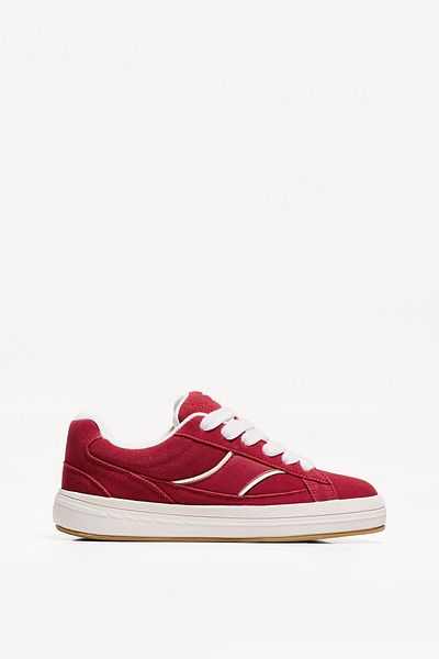 Bershka LEATHER skater trainers