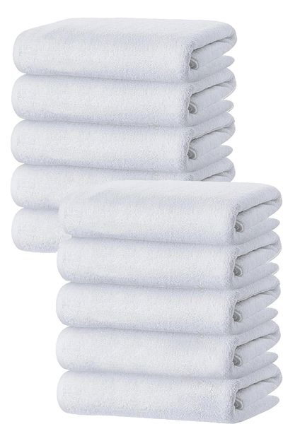 Mira Home 10 Pcs Hand Face Hotel Towel 50X90 cm White 20/2 Ring 300 Gr