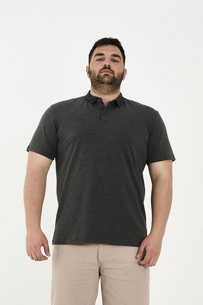 Maccali Short Sleeve Basic Summer Polo Neck T-Shirt Smoked