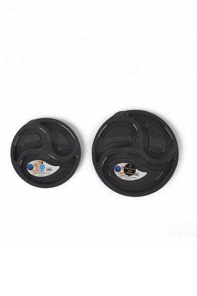 ROSE CENTER 3 Compartment Round Storage Box, Double Refrigerator Storage Box, Double Plastic Storage Box