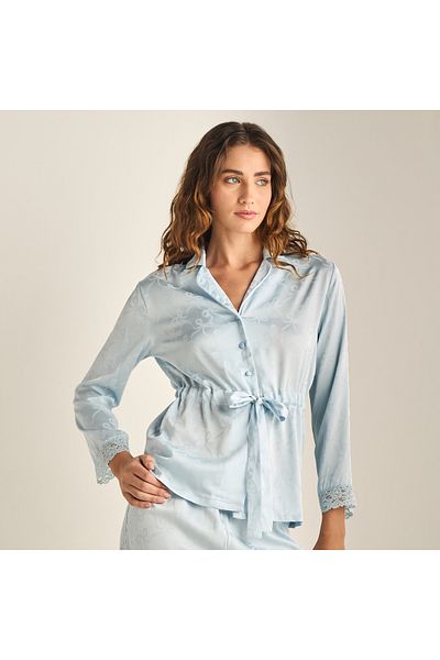 FAV Tie-Up Detail Long Sleeves Shirt and Pyjama Set